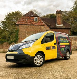 The delivery van at Roots and Hoots in Brighton