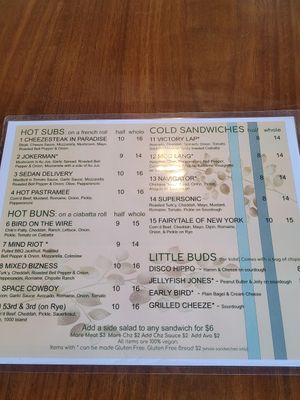 Menu at The Green House in Oceanside