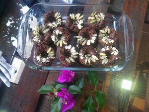 Puffed rice chocolate doughnuts at Cinnamon Veggie in Cuernavaca