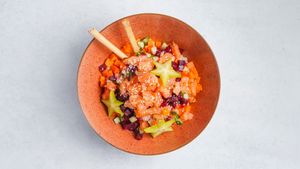 Salmon sashimi bowl at Planet Bowl in Berlin