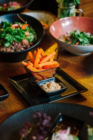 Sweet potato fries at Planet Bowl in Berlin