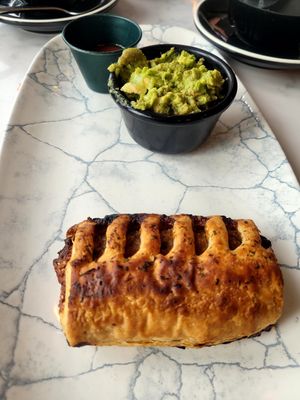 Vegan sausage with additional avocado at Ground and Co in Galway