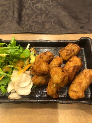 Soy fried chicken, yum!! at KITCHEN & BAR Prana in Sakaishi