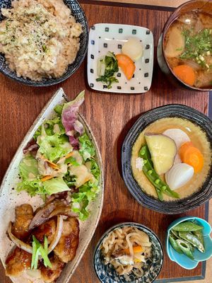 Soy meat Teriyaki plate at KITCHEN & BAR Prana in Sakaishi