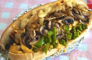 The Trinity Vegan Cheesesteaks sandwich... at Ave 26 Vegan in Los Angeles
