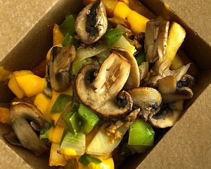 Trinity Fries with our house made Cheez Whiz at Ave 26 Vegan in Los Angeles