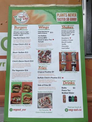 Regular menu  at Veg Out - Food Truck in Surrey