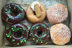 Chocolate sprinkle, cookie butter, jelly  at Glazy Susan in Worcester