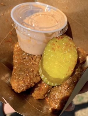 Hot honey chicken  at Lettuce Feast in Los Angeles