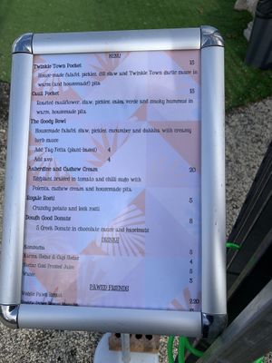 The menu   at Twinkle Town  in Port Douglas