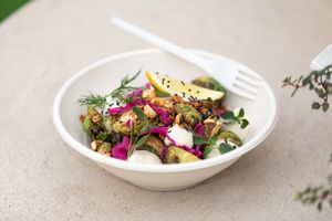Far Out Brussel Sprout	- Crunchy fried sprouts w maple & lime reduction, cauli puree, and hazelnut granola 
 at Twinkle Town  in Port Douglas