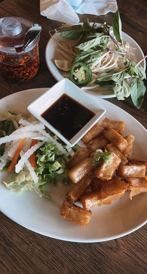 pan fried rice flour appetizer. SO GOOD at Z Asian - Vietnamese Kitchen in Orlando