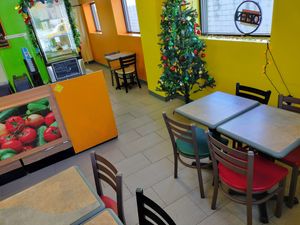 Dining area for eating in at Our Vegan Corner in Syracuse