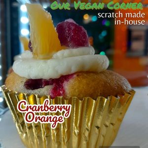In-house scratch made cupcakes at Our Vegan Corner in Syracuse