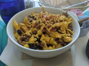 Yummy loaded fries at Origin Cafe in Noord