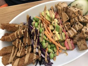 Poke with chicken  at Origin Cafe in Noord