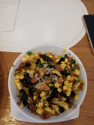 Loaded fries at Origin Cafe in Noord