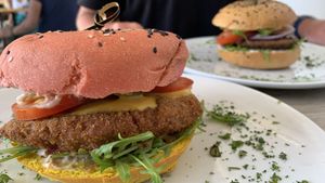 The cunucu burger is amazing!  at Origin Cafe in Noord