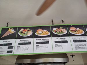 Part of the menu at Vegánsky Gazda in Trencin