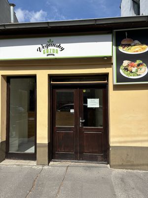 Seems to be closed. Sign says for rent.  at Vegánsky Gazda in Trencin