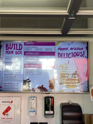 Menu board at Duck Donuts in Garden Grove