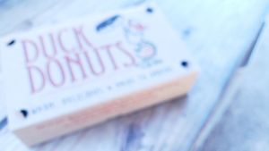 Donut box...mmm at Duck Donuts in Garden Grove