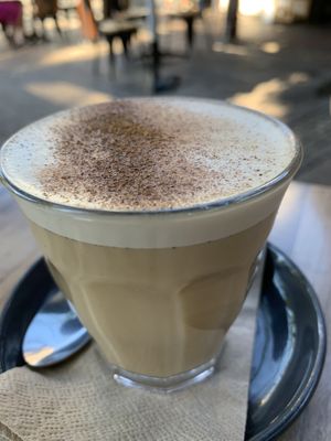 Dandelion latte. So good! at Black Bear Cafe in Bellingen