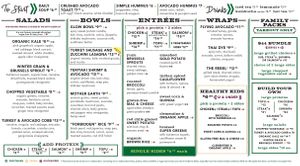 Menu at Flower Child in Oklahoma City