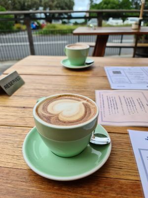 Almond milk cappacino at The Somers General in Somers