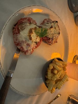 Vegan chick’n parmesan   at Vegan Planet in Miami