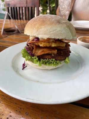 The tropical burger - think it was called The Crusher  at Slam Dunk Sandwich Co in Siem Reap