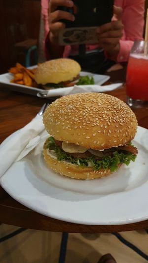 Kraut burger at Slam Dunk Sandwich Co in Siem Reap