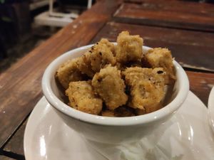 Tofu popcorn , recommended as a side dish by the person incharge,yum at Slam Dunk Sandwich Co in Siem Reap