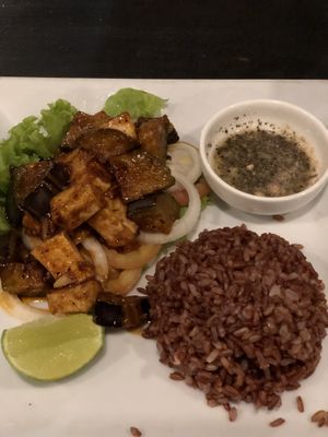 Tofu aubergine Lok Lak  at Slam Dunk Sandwich Co in Siem Reap