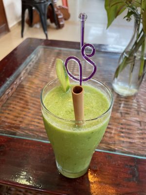 Green smoothie, $3.50 (from the hotel menu)  at Slam Dunk Sandwich Co in Siem Reap