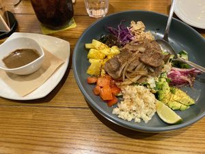 Vegan salad with Soy meat and balsamic dressing at California Pizza Kitchen - Coex in Seoul