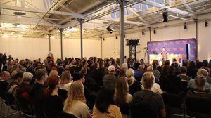 Talk about health by doctor Tobias Schmidt Hansen at VeggieWorld in Copenhagen, 2019. at Vegetarian Society of Denmark in Copenhagen