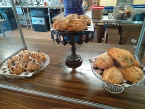 Garlic Everything Scones, Blueberry Almond Scones at Minglewood Bake Shop in Richmond