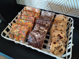 Chocolate Chip Cookies, Fruity Pebble Krispies, Brownies at Minglewood Bake Shop in Richmond
