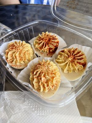 VEGAN deviled eggs! These are incredible! at Minglewood Bake Shop in Richmond