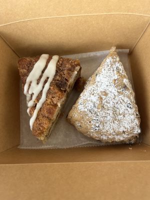 Vegan and gluten free coffee cake and chocolate chip scone  at Minglewood Bake Shop in Richmond