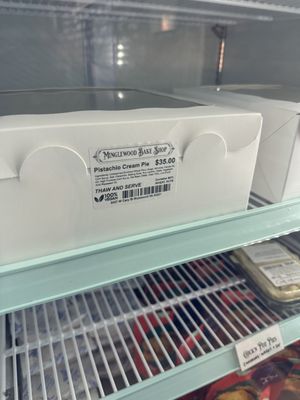 They have a few flavors of pies and cakes available to go in the fridge   at Minglewood Bake Shop in Richmond