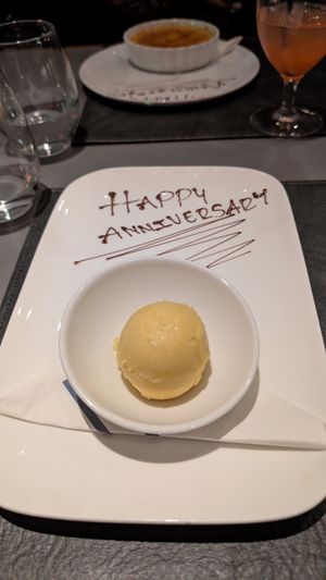 Sorbet is their one vegan dessert at Faubourg in Montclair