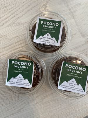 Vegan pudding at Pocono Organics in Blakeslee