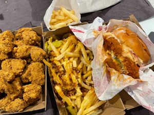 Popcorn bites, animal fries and buffalo burger at Temple of Seitan in West London