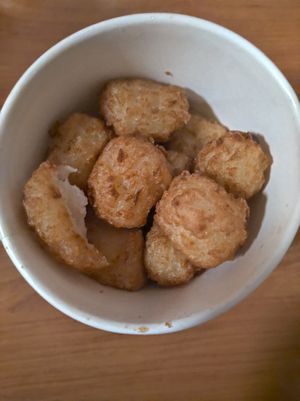 Potato tots at Temple of Seitan in West London