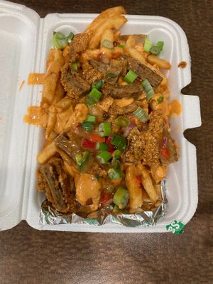 Loaded Fries with Chick'n Protein at KraVegan in Jacksonville