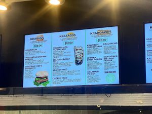 Menu at KraVegan in Jacksonville