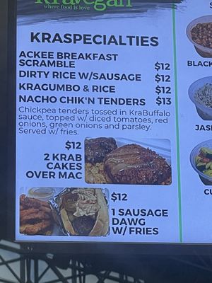 Menu  at KraVegan in Jacksonville