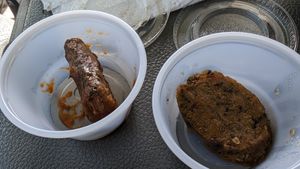 Sample vegan "meats" at KraVegan in Jacksonville